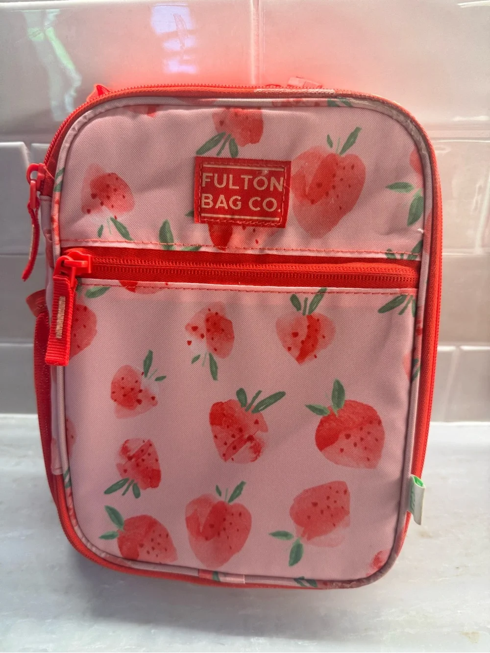 Kids Strawberry Pink Lunch Bag